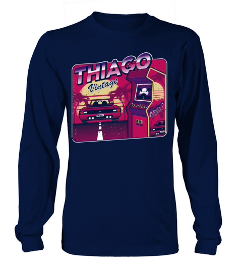 Thiago Funny Personalized Vintage Gamer 80s 90s Long sleeved Unisex