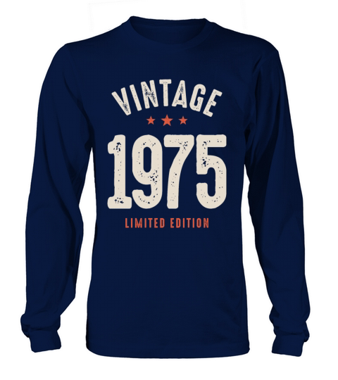 Vintage Born in 1975 - 47th Birthday Retro Long sleeved Unisex