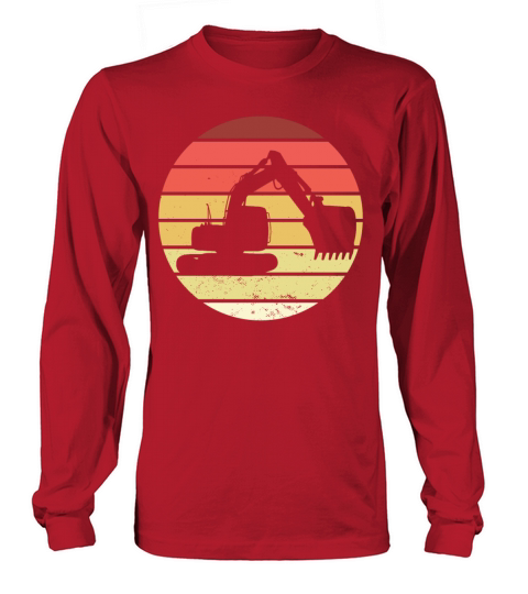 Vintage Retro Excavator Long sleeved Unisex