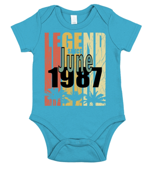 1987 vintage born in June gift Short Sleeve Baby One-Piece