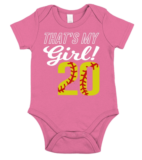 20 Softball Girl Number 20 Short Sleeve Baby One-Piece