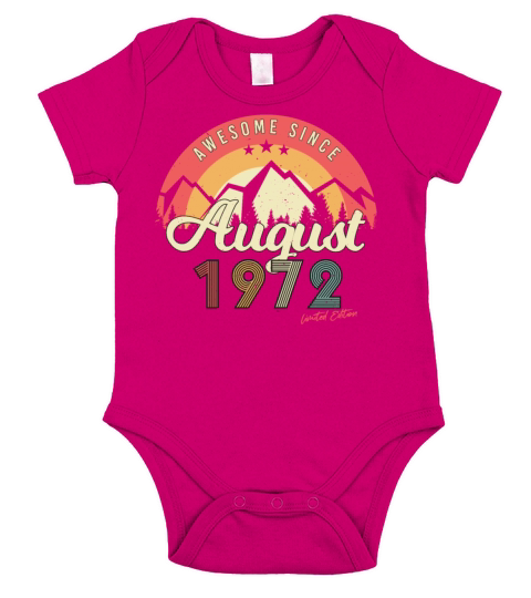 50th Anniversary August 1972 Short Sleeve Baby One-Piece