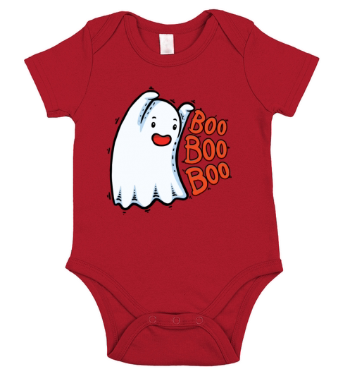 Boo Funny Halloween Little Ghost Short Sleeve Baby One-Piece