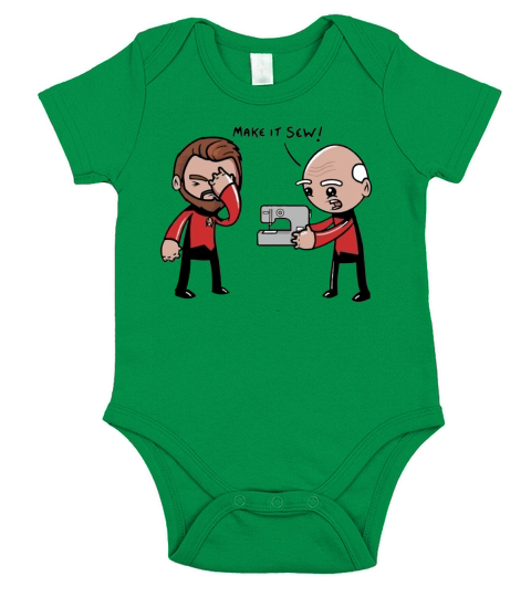 Captain Picard make It sew shirt Short Sleeve Baby One-Piece