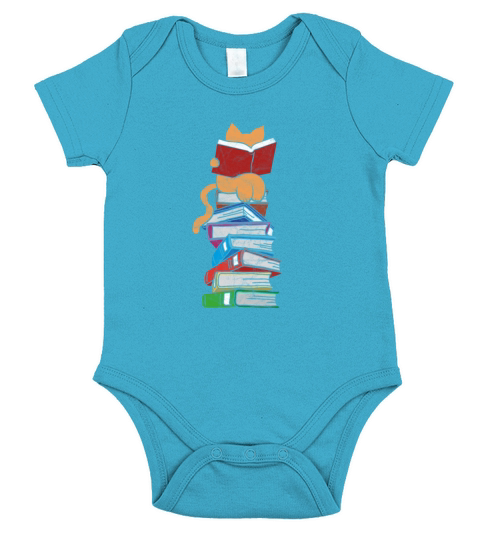 Cat Book Vintage Short Sleeve Baby One-Piece