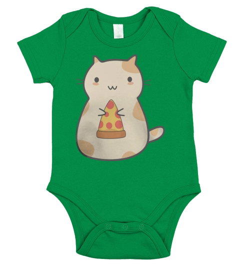 Cute Pizza Cat T-Shirt Short Sleeve Baby One-Piece