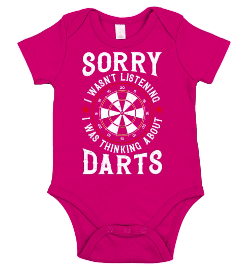 Darts Board Vintage Sorry I WasnT Short Sleeve Baby One-Piece