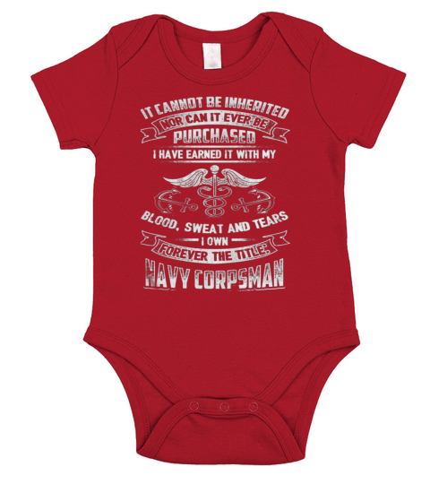 FOREVER THE TITLE NAVY CORPSMAN Short Sleeve Baby One-Piece