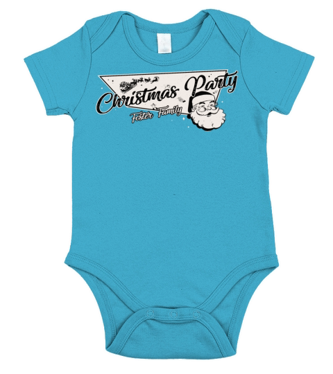 Foster Family Ready for Christmas Party Short Sleeve Baby One-Piece