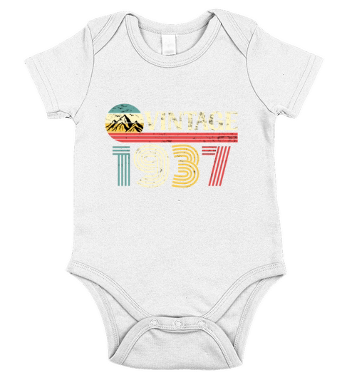Funny Birthday Born in 1937 Limited Edition Short Sleeve Baby One-Piece