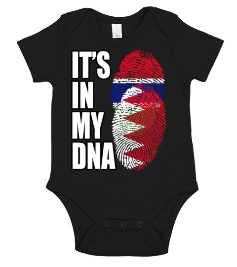 Gambian And Bahraini Mix Heritage DNA Flag Short Sleeve Baby One-Piece