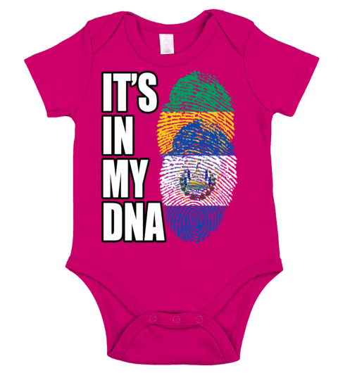 Gambian And Salvadoran Mix Heritage DNA Flag Short Sleeve Baby One-Piece