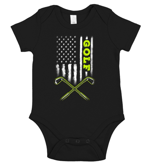 Golf American USA Flag - Patriotic Golfer Golfing Short Sleeve Baby One-Piece