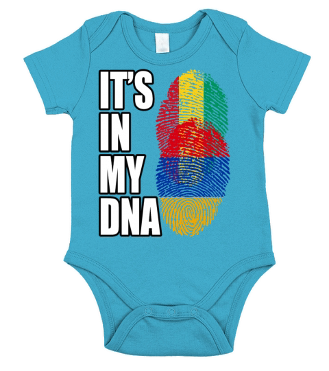 Guinean And Armenian Mix Heritage DNA Flag Short Sleeve Baby One-Piece