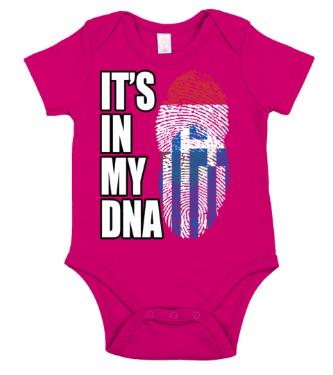 Hungarian And Greek Mix Heritage DNA Flag Short Sleeve Baby One-Piece