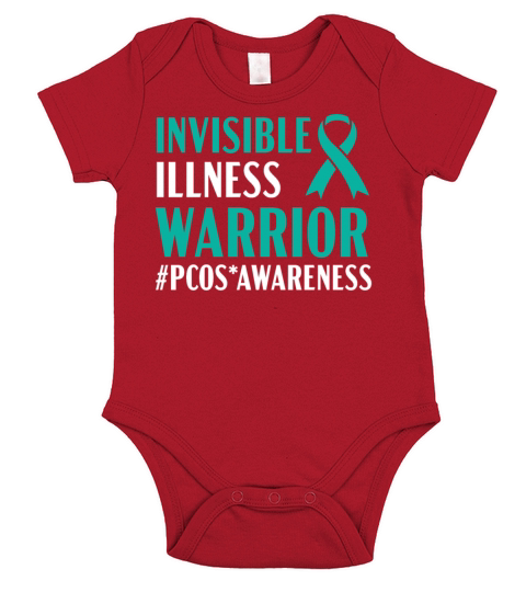 Invisible Illness Warrior PCOS Awareness Month Short Sleeve Baby One-Piece