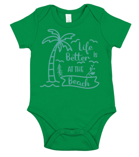 Life is Better at the Beach Funny Summer Quote Short Sleeve Baby One-Piece
