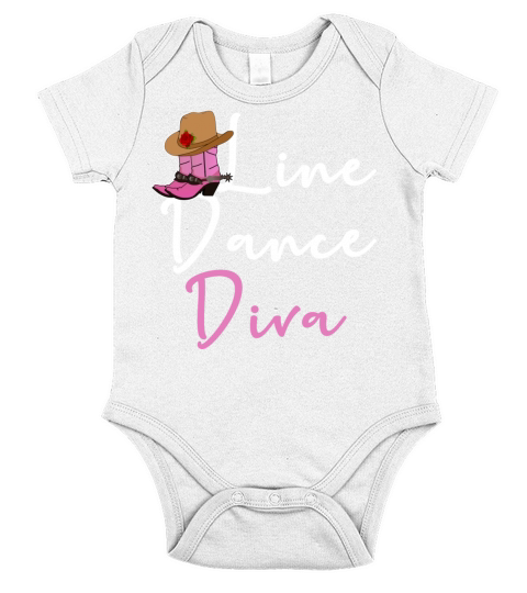 Line Dance Diva Line Dancing Country Music Cowgirl Short Sleeve Baby One-Piece