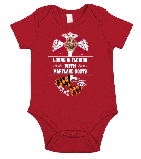 LIVING IN FLORIDA WITH MARYLAND ROOTS Short Sleeve Baby One-Piece