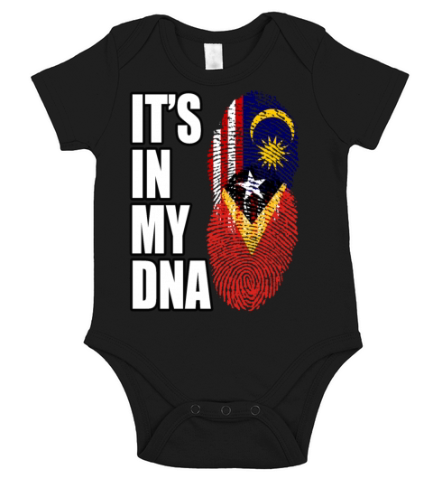 Malaysian And Timorese Mix Heritage DNA Flag Short Sleeve Baby One-Piece
