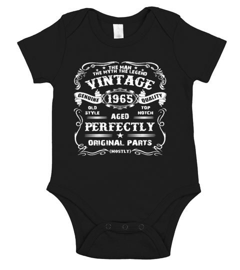 Mens 53th Birthday T-Shirt Legend Vintage 1965 Original Parts Tee Short Sleeve Baby One-Piece