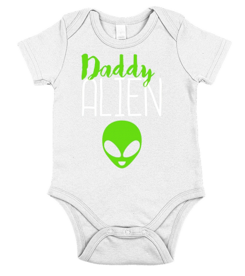 Mens Daddy Alien Fathers Day Family Couples Short Sleeve Baby One-Piece