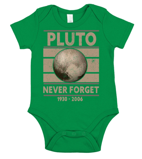 Never Forget Pluto Design Retro Style Funny Space Short Sleeve Baby One-Piece