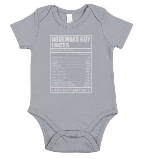 November Guy Facts Short Sleeve Baby One-Piece