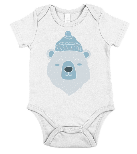 polar bear Ice Bear Icebear Winter Winter Hat gift Short Sleeve Baby One-Piece