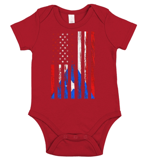 PUERTO RICAN  AMERICAN Short Sleeve Baby One-Piece
