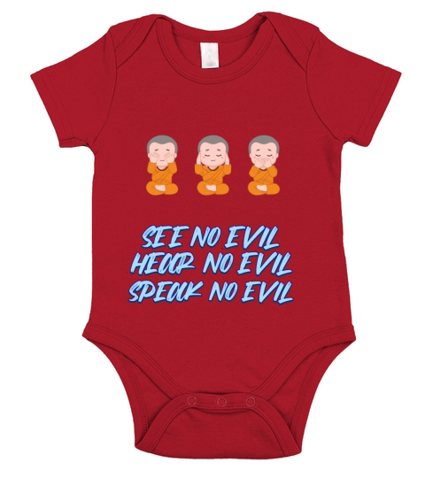 See No Evil Hear No Evil Speak No Funny Quote Short Sleeve Baby One-Piece