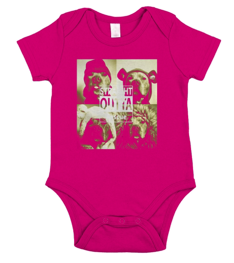 STRAIGHT OUTTA RESCUE PIT BULL SHIRT Short Sleeve Baby One-Piece
