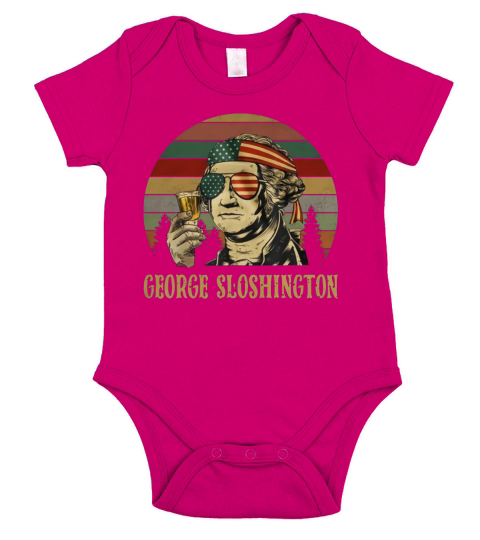 Sunset George Washington George Sloshington shirt Short Sleeve Baby One-Piece