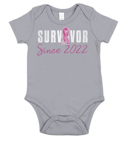 Survivor Since 2022 Breast Cancer Awareness Pink Short Sleeve Baby One-Piece