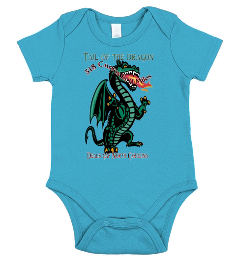 Tail of the Dragon Deals Gap North Carolina 318 Curves in 11 Miles T-Shirts Short Sleeve Baby One-Piece