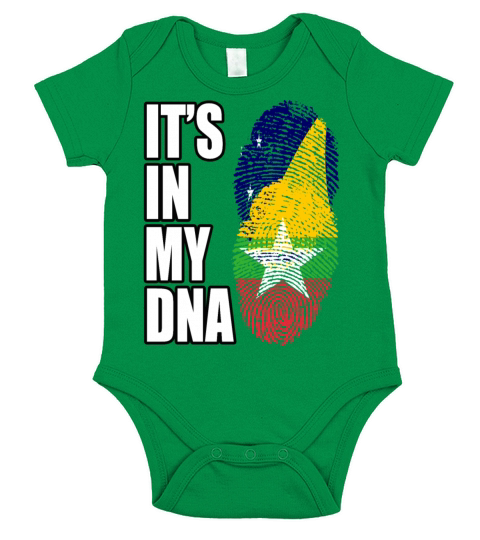 Tokelauan And Burmese Mix Heritage DNA Flag Short Sleeve Baby One-Piece