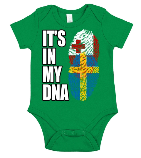 Tongan And Swedish Mix Heritage DNA Flag Short Sleeve Baby One-Piece