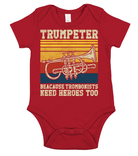 Trumpet Player Vintage Retro Short Sleeve Baby One-Piece