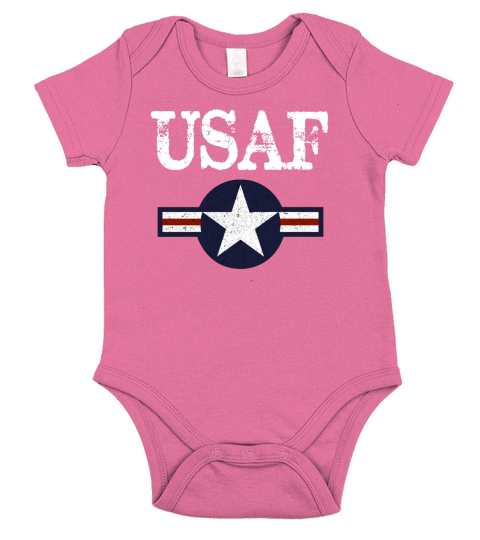 US Air Force With Distressed Logo T-Shirt Short Sleeve Baby One-Piece