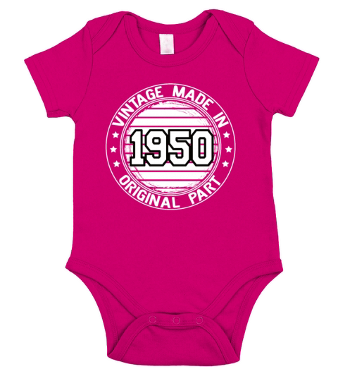 Vintage Made In 1950 Original Part Birthday 1950 Short Sleeve Baby One-Piece