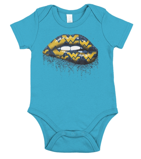 Virginia Mountaineers Lips Short Sleeve Baby One-Piece