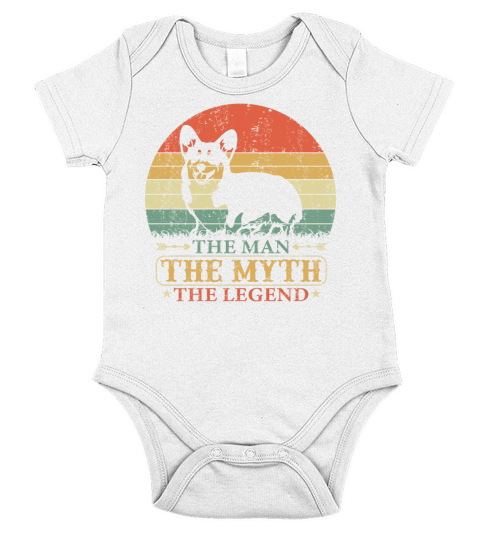 Welsh Corgi Cardigan Dog Dad Daddy Vintage Retro Short Sleeve Baby One-Piece