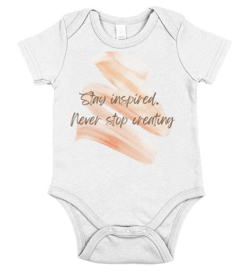 White Beige Minimalistic Watercolor Effect Wave Short Sleeve Baby One-Piece