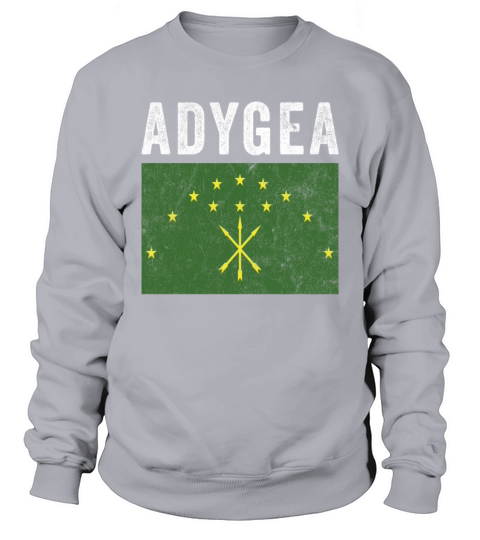 Adygea Flag Distressed - Circassian Flag Sweatshirt Unisex