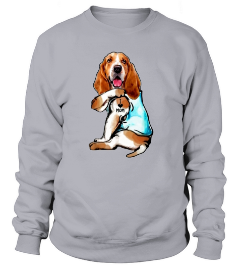 Basset Hound Tattoo I Love Mom shirt Sweatshirt Unisex