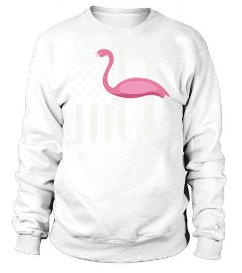 Flamingo American USA Flag Retro Vintage Sweatshirt Unisex