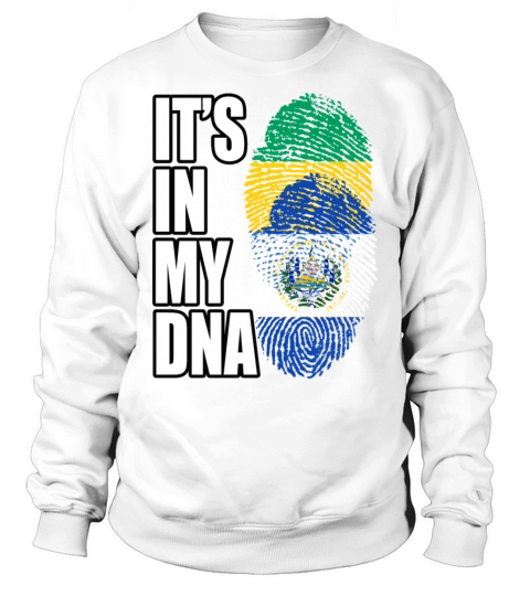 Gambian And Salvadoran Mix Heritage DNA Flag Sweatshirt Unisex