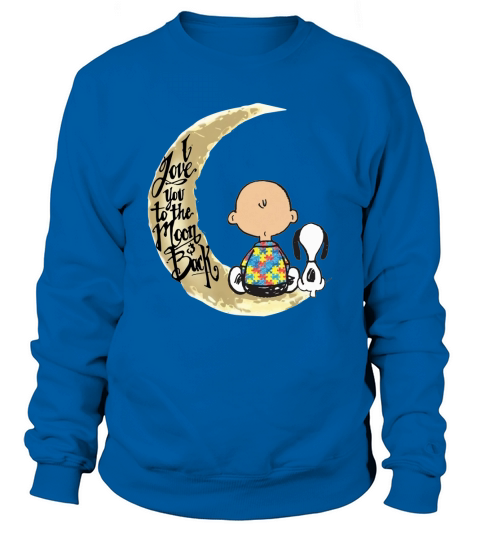 Premium Snoopy Charlie Brown Autism I Love You To The Moon Back - Ladies Flowy Tank Sweatshirt Unisex