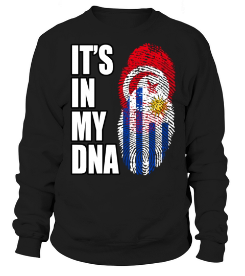 Tunisian And Uruguayan Mix Heritage DNA Flag Sweatshirt Unisex