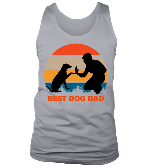 Best Dog Dad Fathers Day Vintage Sunset Tank Top Unisex